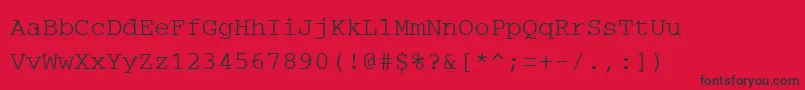 PcRegular Font – Black Fonts on Red Background