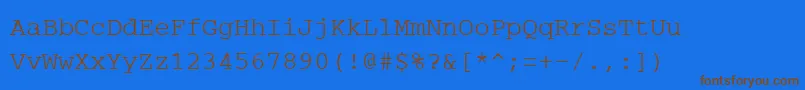 PcRegular-Schriftart – Braune Schriften auf blauem Hintergrund