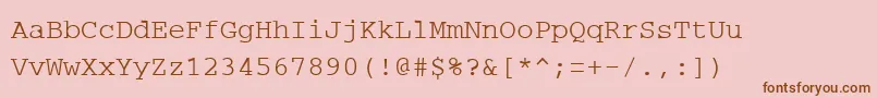 PcRegular-Schriftart – Braune Schriften auf rosa Hintergrund