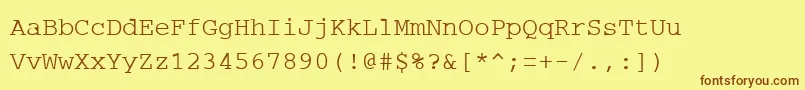 Police PcRegular – polices brunes sur fond jaune