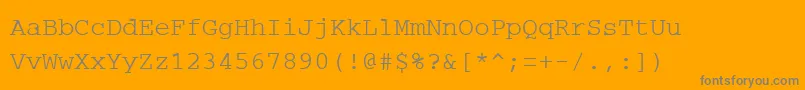 PcRegular-Schriftart – Graue Schriften auf orangefarbenem Hintergrund