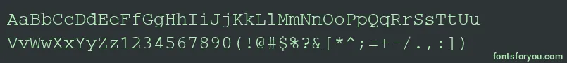 Police PcRegular – polices vertes sur fond noir