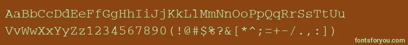 PcRegular-Schriftart – Grüne Schriften auf braunem Hintergrund