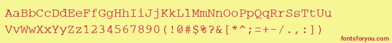 Шрифт PcRegular – красные шрифты на жёлтом фоне