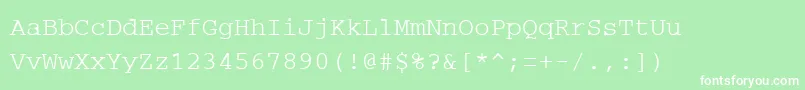 Police PcRegular – polices blanches sur fond vert