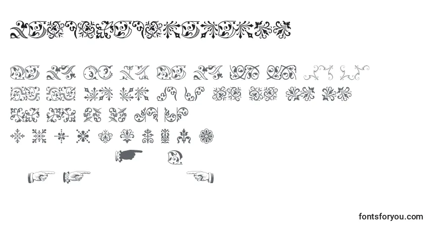 Шрифт Baroqueornaments – алфавит, цифры, специальные символы