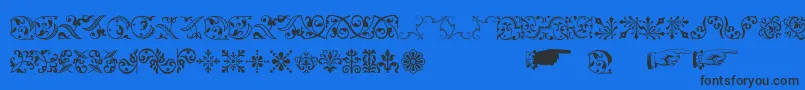 Baroqueornaments Font – Black Fonts on Blue Background