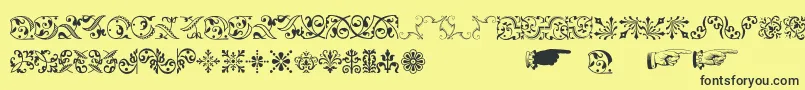 Baroqueornaments Font – Black Fonts on Yellow Background