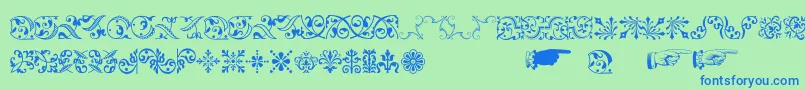 Baroqueornaments Font – Blue Fonts on Green Background