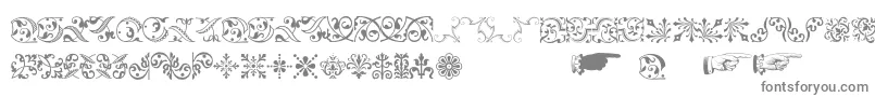 Baroqueornaments-Schriftart – Graue Schriften auf weißem Hintergrund