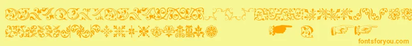 Baroqueornaments Font – Orange Fonts on Yellow Background