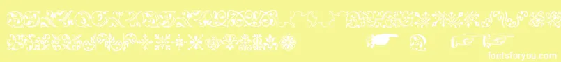 Baroqueornaments Font – White Fonts on Yellow Background