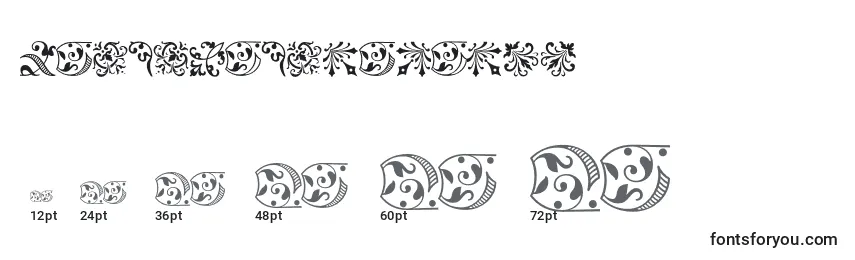 Размеры шрифта Baroqueornaments