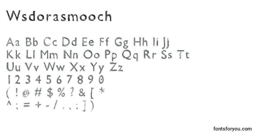 A fonte Wsdorasmooch – alfabeto, números, caracteres especiais