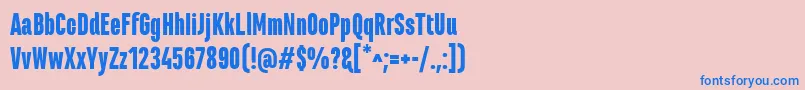 フォントMarianinaCnFyBlack – ピンクの背景に青い文字