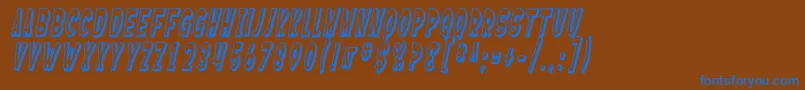 Więcej informacji o czcionce SfFerretopiaShadedOblique Czcionka SfFerretopiaShadedOblique – niebieskie czcionki na brązowym tle