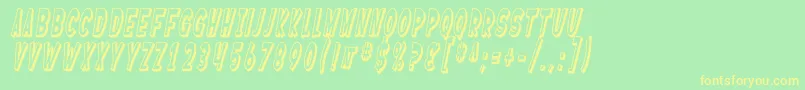 Więcej informacji o czcionce SfFerretopiaShadedOblique Czcionka SfFerretopiaShadedOblique – żółte czcionki na zielonym tle