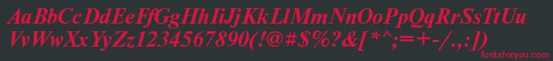NewtonwincttBolditalic Font – Red Fonts on Black Background