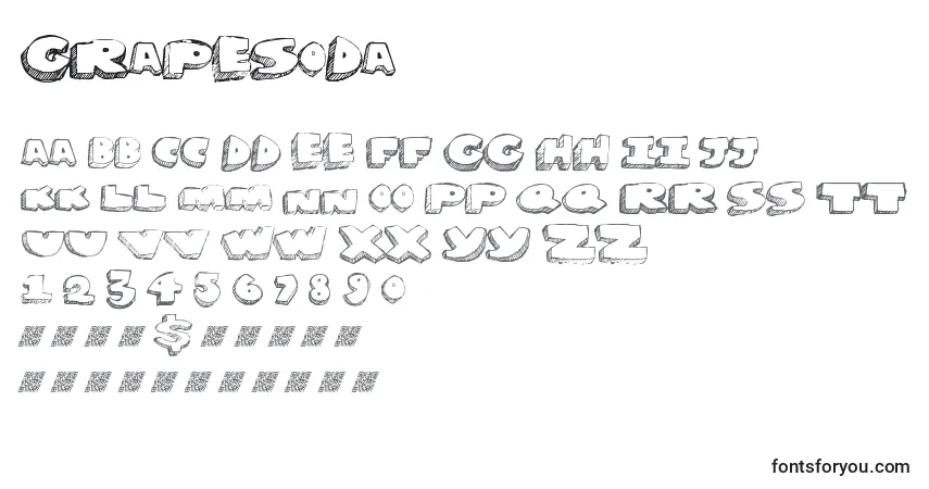 Czcionka Grapesoda – alfabet, cyfry, specjalne znaki
