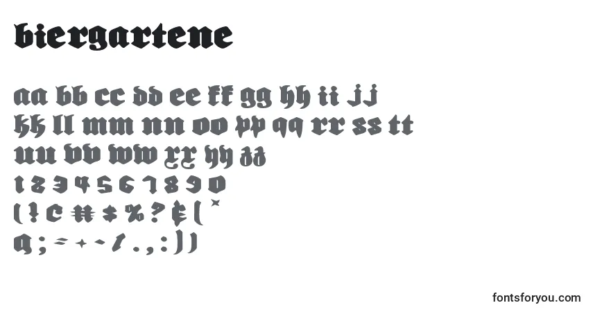 Fuente Biergartene - alfabeto, números, caracteres especiales