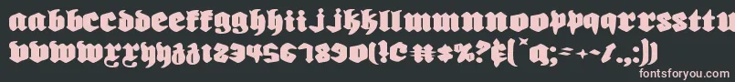 Czcionka Biergartene – różowe czcionki na czarnym tle