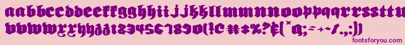 Biergartene-Schriftart – Violette Schriften auf rosa Hintergrund