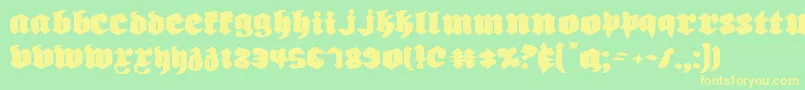 Biergartene-Schriftart – Gelbe Schriften auf grünem Hintergrund