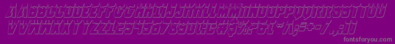 AnitllesLaser3DItalic Font – Gray Fonts on Purple Background