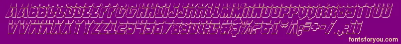 AnitllesLaser3DItalic Font – Yellow Fonts on Purple Background