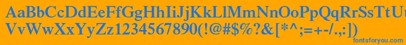 TimesltstdSemibold Font – Blue Fonts on Orange Background