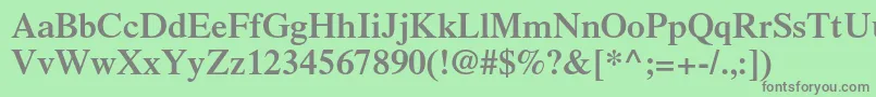 TimesltstdSemibold Font – Gray Fonts on Green Background