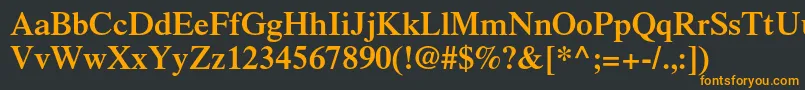 フォントTimesltstdSemibold – 黒い背景にオレンジの文字