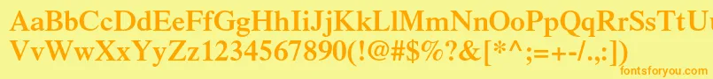 TimesltstdSemibold Font – Orange Fonts on Yellow Background