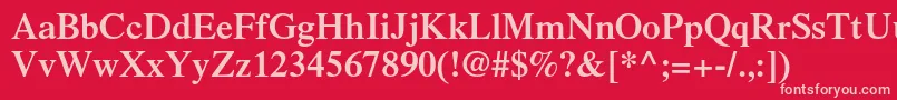 TimesltstdSemibold Font – Pink Fonts on Red Background