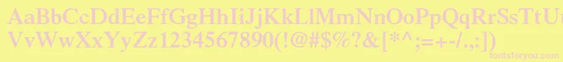 TimesltstdSemibold Font – Pink Fonts on Yellow Background