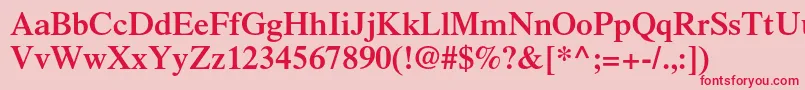TimesltstdSemibold Font – Red Fonts on Pink Background