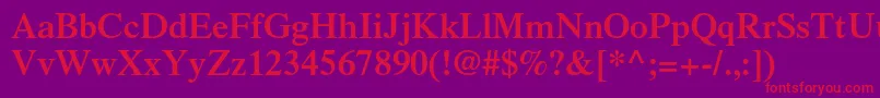 TimesltstdSemibold Font – Red Fonts on Purple Background