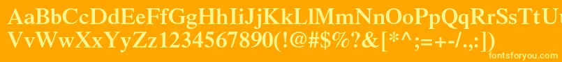 TimesltstdSemibold Font – Yellow Fonts on Orange Background