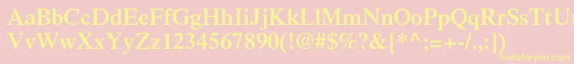 TimesltstdSemibold-Schriftart – Gelbe Schriften auf rosa Hintergrund