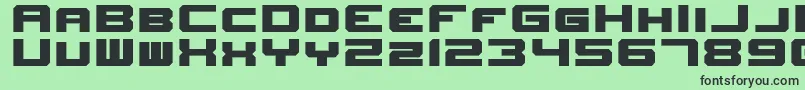 NewHorizons-Schriftart – Schwarze Schriften auf grünem Hintergrund