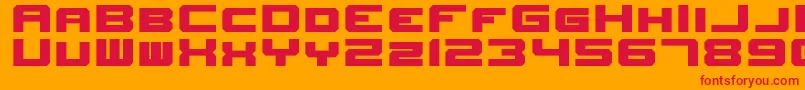 NewHorizons-fontti – punaiset fontit oranssilla taustalla