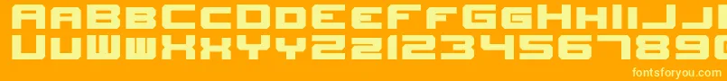 NewHorizons-fontti – keltaiset fontit oranssilla taustalla