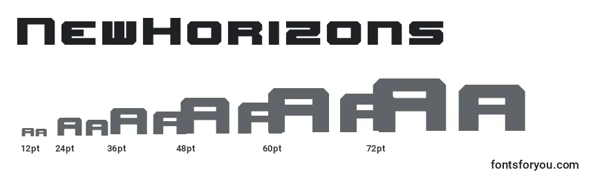 NewHorizons Font Sizes