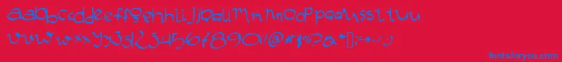 Manustype Font – Blue Fonts on Red Background