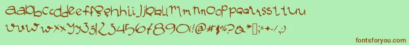 Manustype Font – Brown Fonts on Green Background