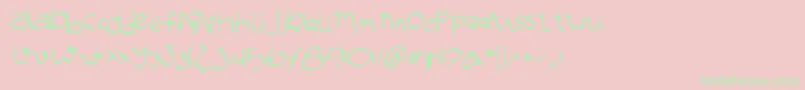 Manustype Font – Green Fonts on Pink Background