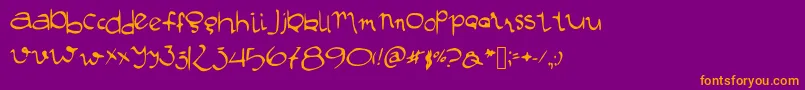 Manustype Font – Orange Fonts on Purple Background