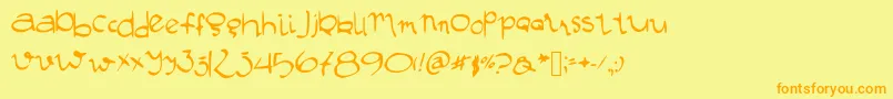 Manustype Font – Orange Fonts on Yellow Background