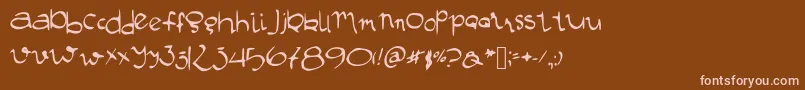Manustype Font – Pink Fonts on Brown Background