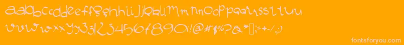 Manustype Font – Pink Fonts on Orange Background